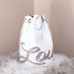 White Christian Louboutin Bucket Bag